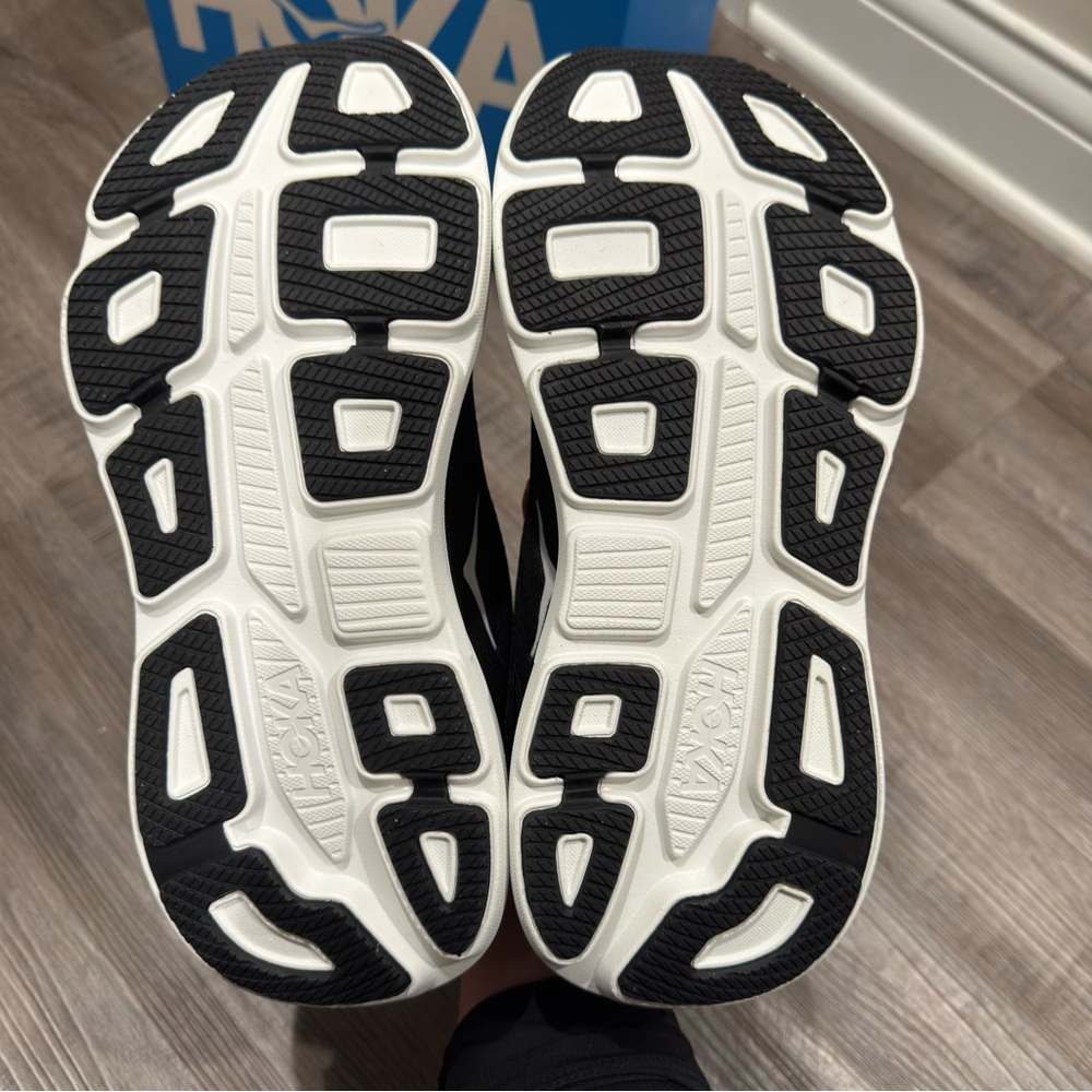 Hoka One One Bondi 9 Black White Running Sneakers - Picture 11 of 14